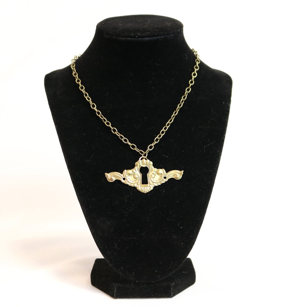 Vintage Brass Keyhole Necklace